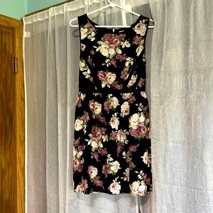 Black floral semi-formal dress